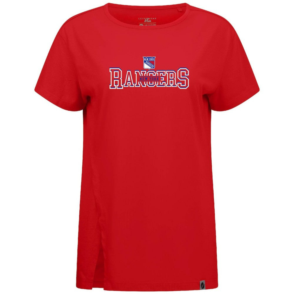 New York Rangers Levelwear Women's Influx Journey T-Shirt - Red | NHL Lifestyle