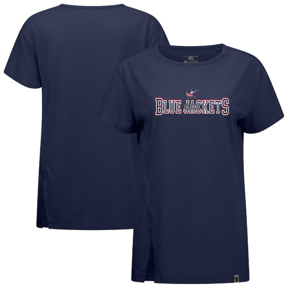 Columbus Blue Jackets Levelwear Women's Influx Journey T-Shirt - Navy | NHL Lifestyle