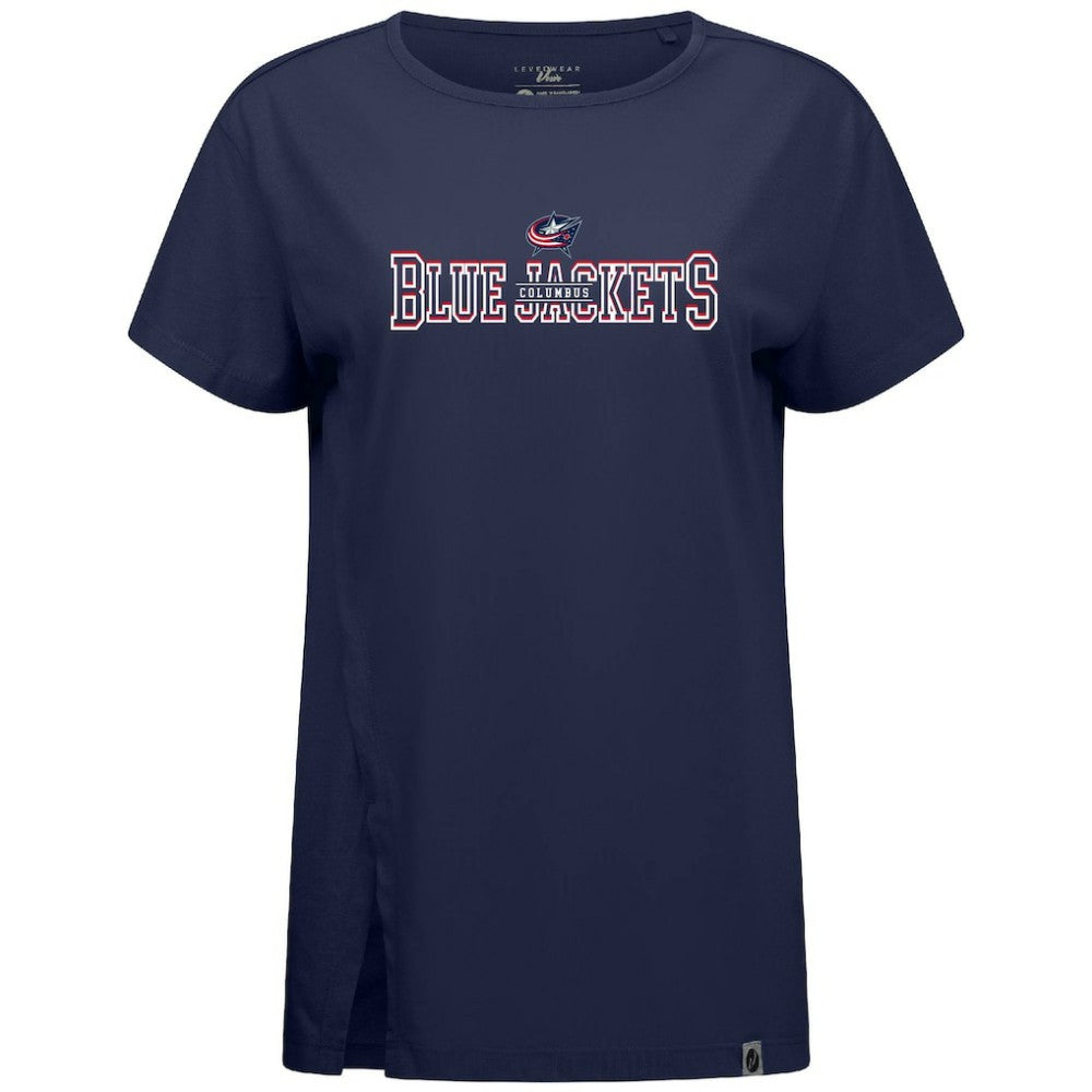 Columbus Blue Jackets Levelwear Women's Influx Journey T-Shirt - Navy | NHL Lifestyle