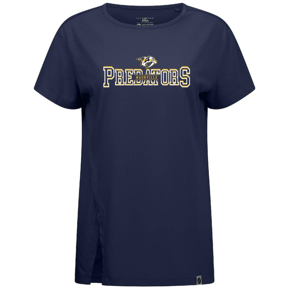 Nashville Predators Levelwear Women's Influx Journey T-Shirt - Navy | NHL Lifestyle