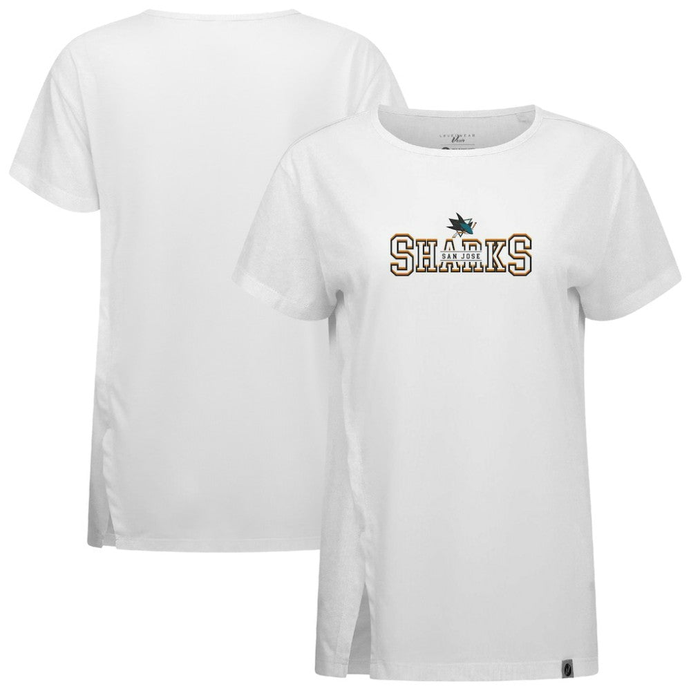 San Jose Sharks Levelwear Women's Influx Journey T-Shirt - White | NHL on sale