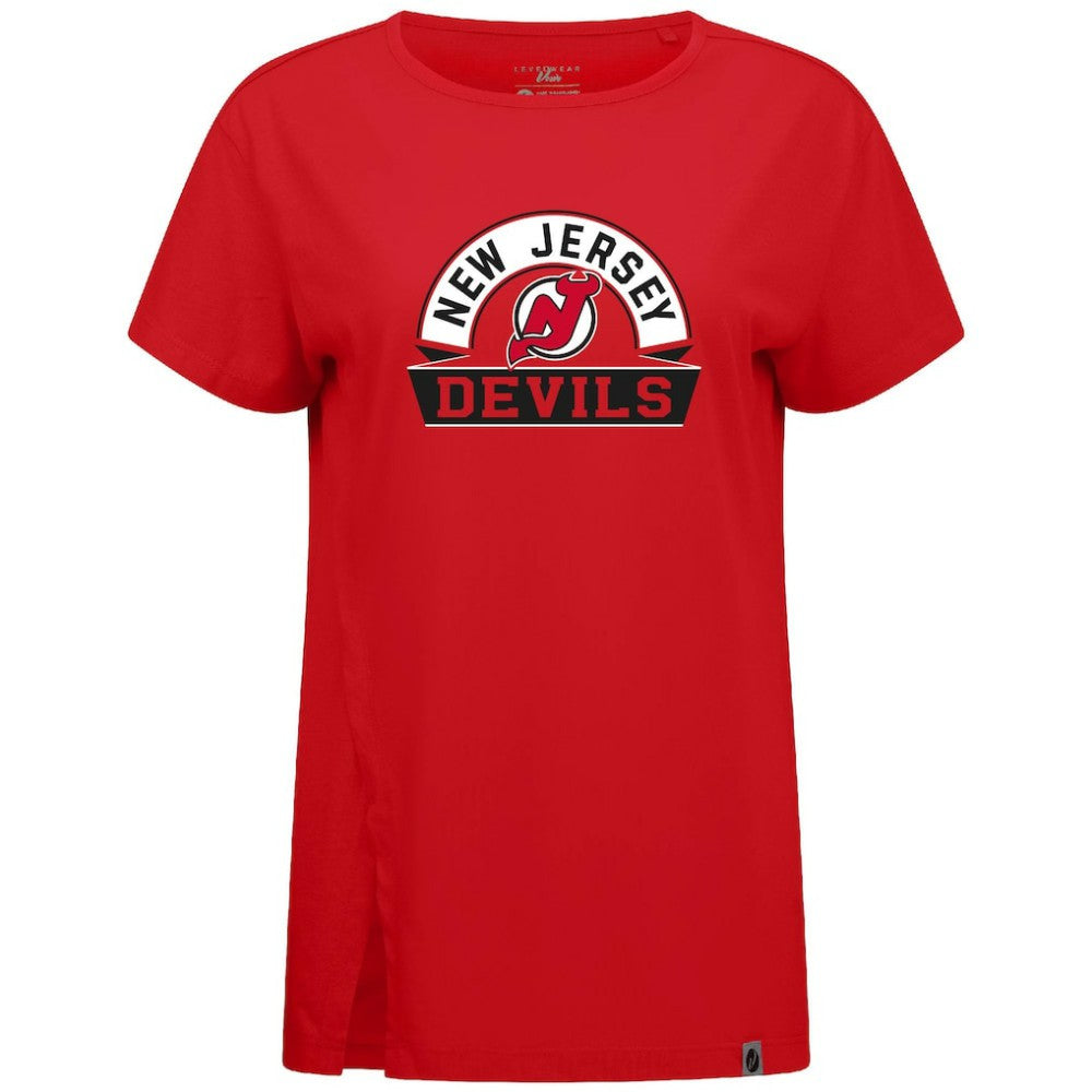 New Jersey Devils Levelwear Women's Influx Banner Arch T-Shirt - Red | NHL online
