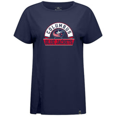 Columbus Blue Jackets Levelwear Women's Influx Banner Arch T-Shirt - Navy | NHL Clearance