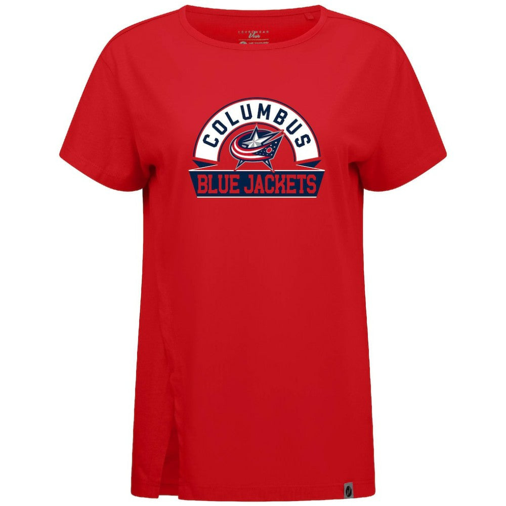 Columbus Blue Jackets Levelwear Women's Influx Banner Arch T-Shirt - Red | NHL near me