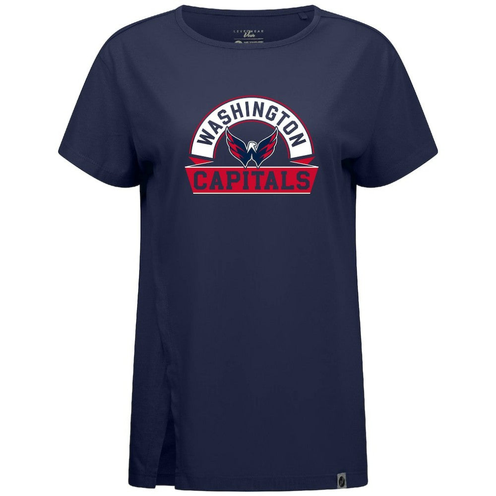 Washington Capitals Levelwear Women's Influx Banner Arch T-Shirt - Navy | NHL on sale