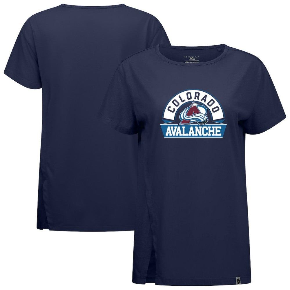 Colorado Avalanche Levelwear Women's Influx Banner Arch T-Shirt - Navy | NHL sale