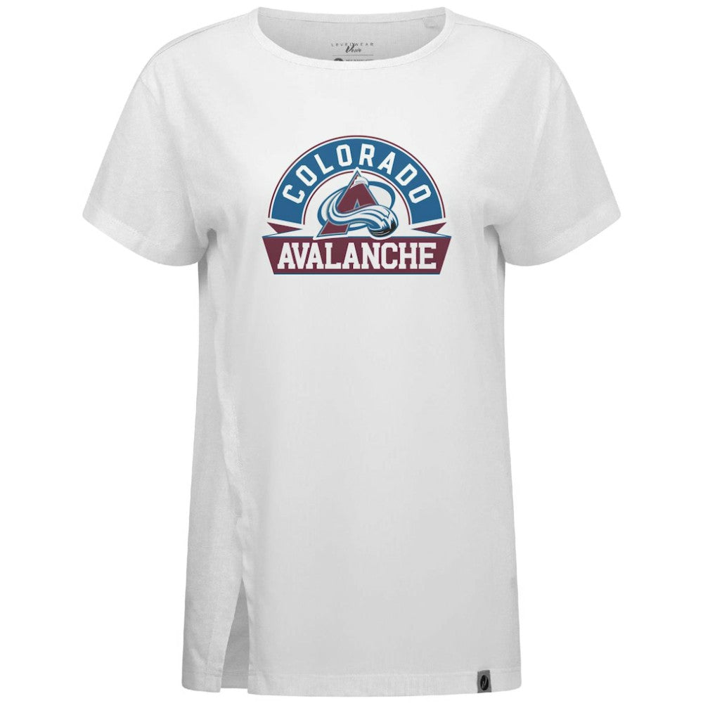 Colorado Avalanche Levelwear Women's Influx Banner Arch T-Shirt - White | NHL discount