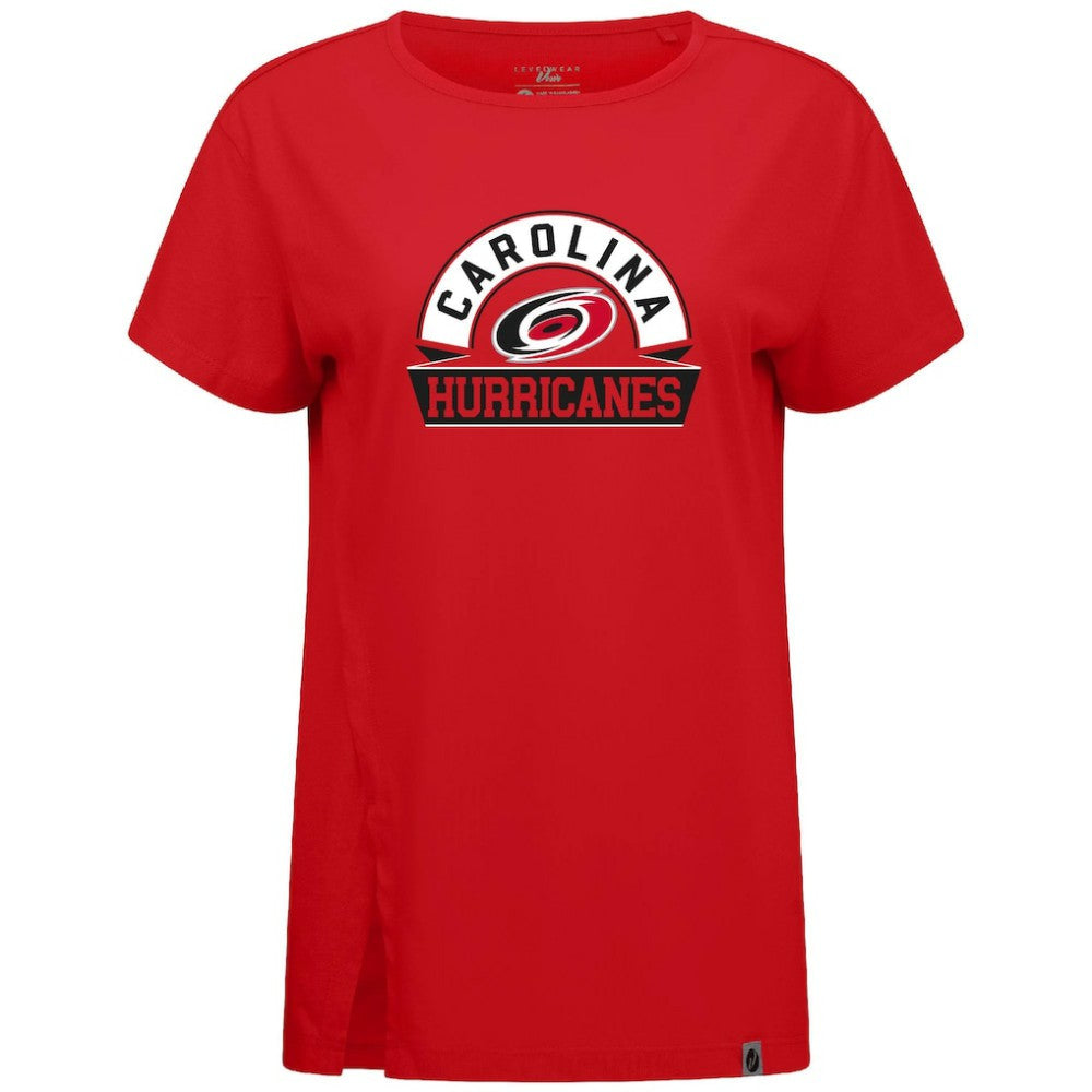 Carolina Hurricanes Levelwear Women's Influx Banner Arch T-Shirt - Red | NHL Lifestyle