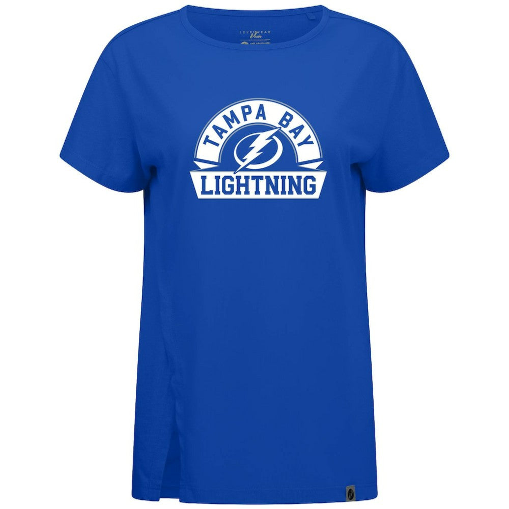 Tampa Bay Lightning Levelwear Women's Influx Banner Arch T-Shirt - Royal | NHL Lifestyle