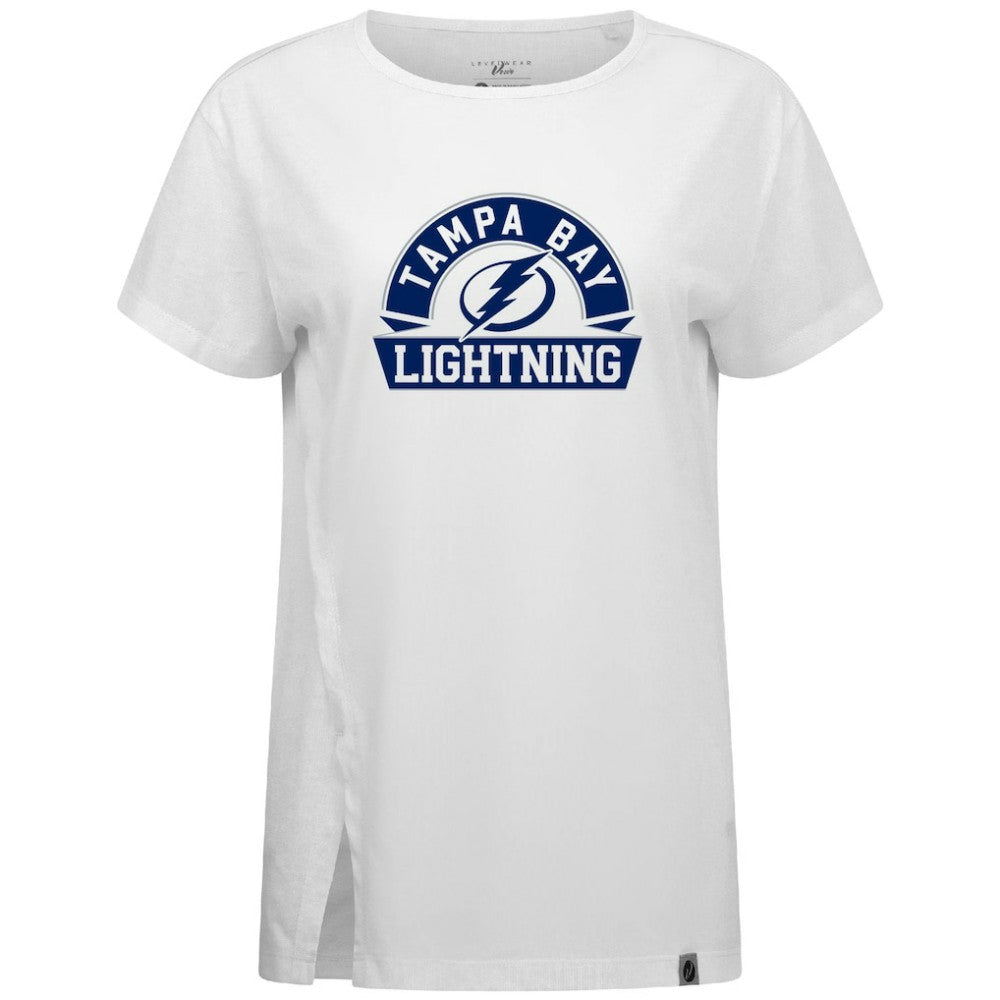 Tampa Bay Lightning Levelwear Women's Influx Banner Arch T-Shirt - White | NHL online