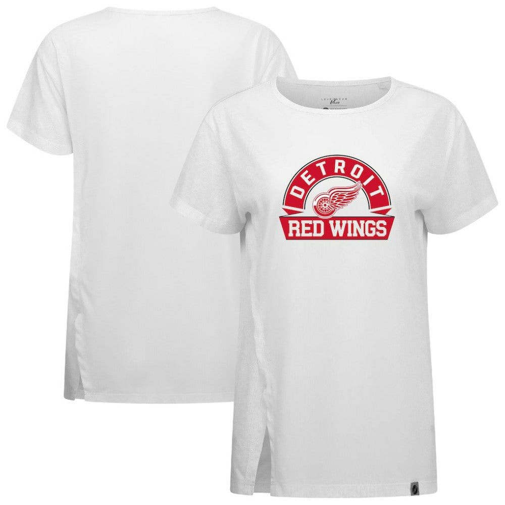 Detroit Red Wings Levelwear Women's Influx Banner Arch T-Shirt - White | NHL Clearance