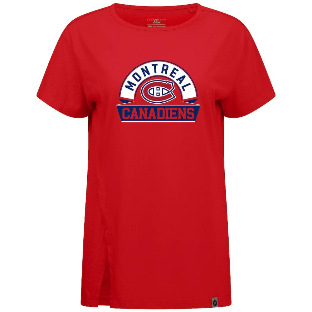 Montreal Canadiens Levelwear Women's Influx Banner Arch T-Shirt - Red | NHL Clearance