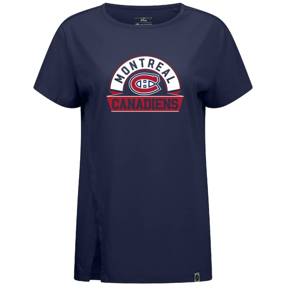 Montreal Canadiens Levelwear Women's Influx Banner Arch T-Shirt - Navy | NHL online