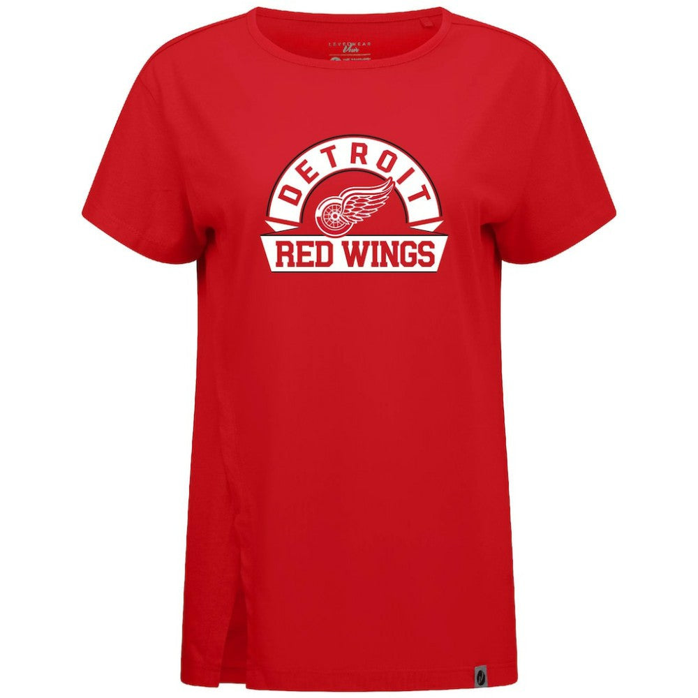Detroit Red Wings Levelwear Women's Influx Banner Arch T-Shirt - Red | NHL near me