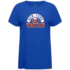 New York Islanders Levelwear Women's Influx Banner Arch T-Shirt - Royal | NHL Lifestyle