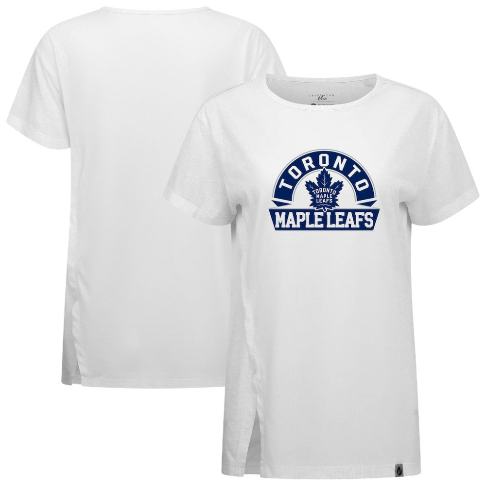 Toronto Maple Leafs Levelwear Women's Influx Banner Arch T-Shirt - White | NHL Clearance
