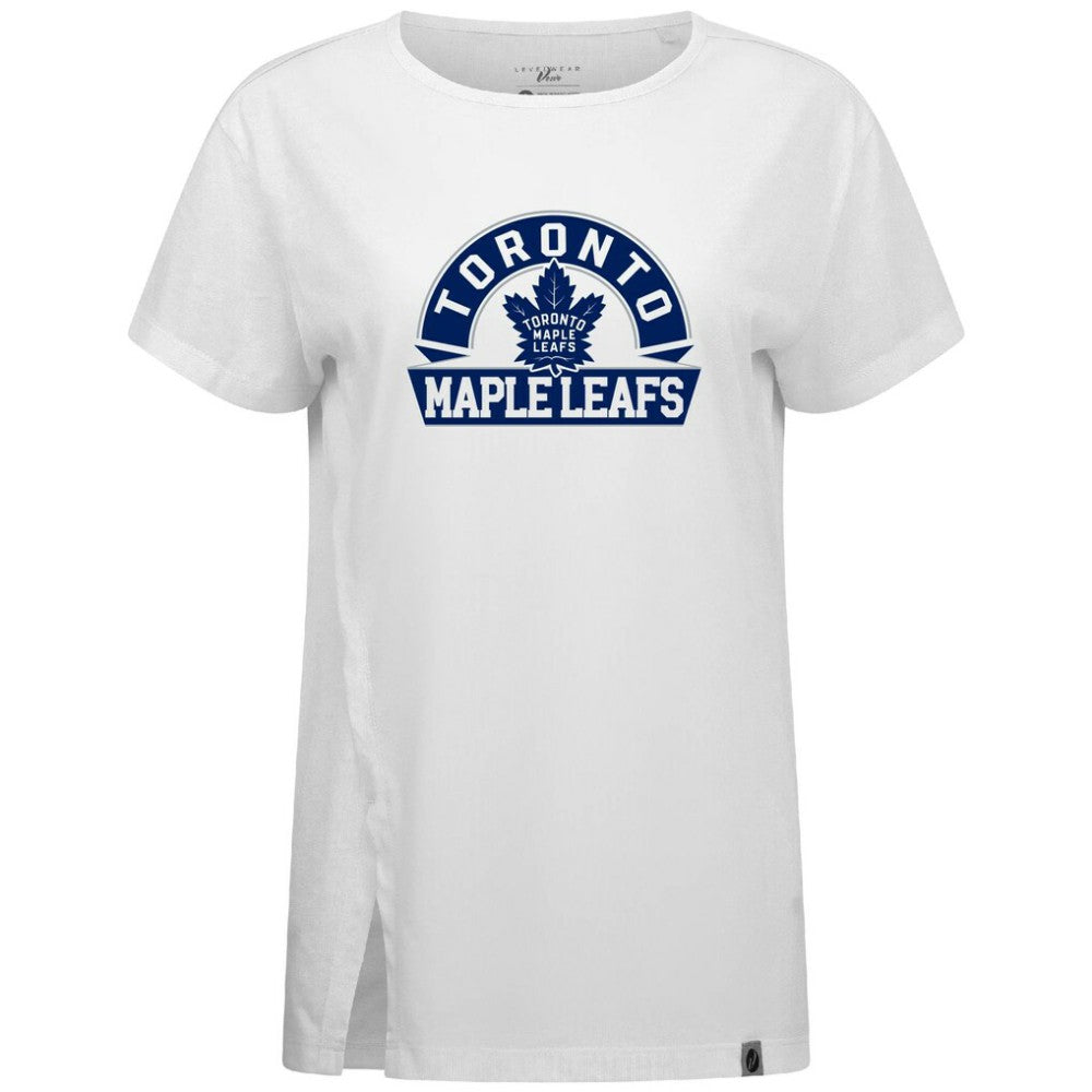 Toronto Maple Leafs Levelwear Women's Influx Banner Arch T-Shirt - White | NHL Clearance