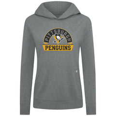 Pittsburgh Penguins Levelwear Women's Relay Banner Arch Pullover Hoodie - Gray | NHL Clearance