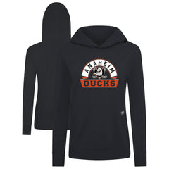 Anaheim Ducks Levelwear Women's Relay Banner Arch Pullover Hoodie - Black | NHL near me
