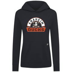 Anaheim Ducks Levelwear Women's Relay Banner Arch Pullover Hoodie - Black | NHL near me