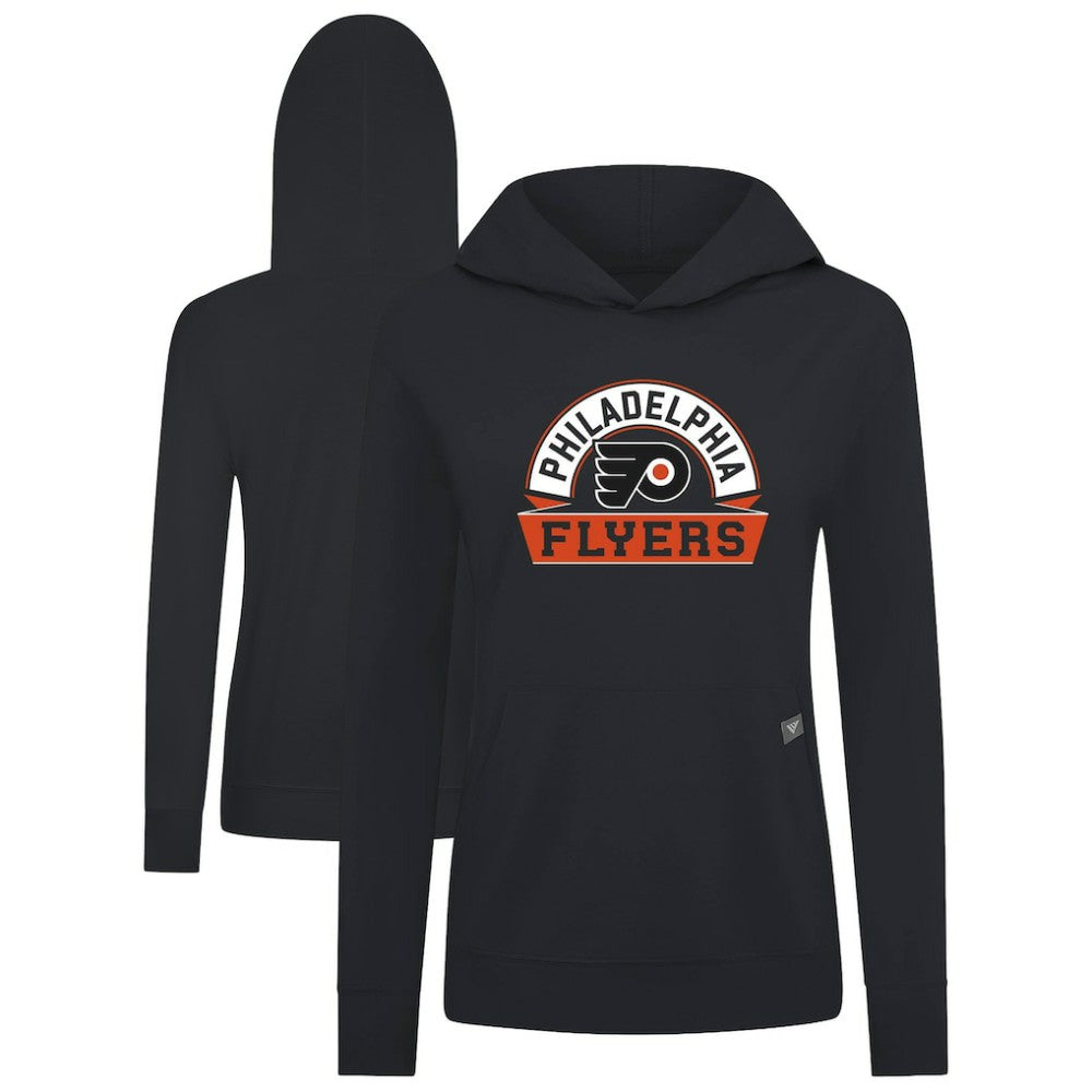 Philadelphia Flyers Levelwear Women's Relay Banner Arch Pullover Hoodie - Black | NHL on sale