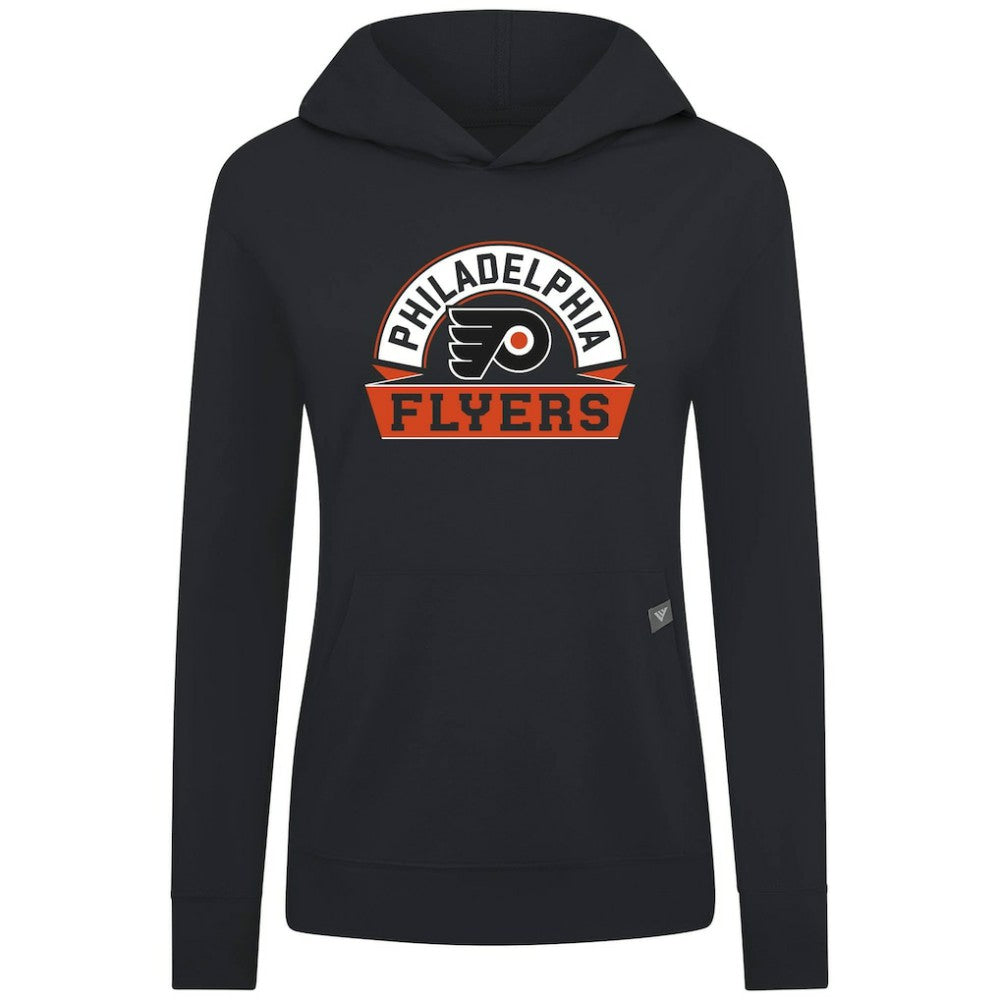 Philadelphia Flyers Levelwear Women's Relay Banner Arch Pullover Hoodie - Black | NHL on sale