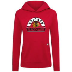 Chicago Blackhawks Levelwear Women's Relay Banner Arch Pullover Hoodie - Red | NHL near me