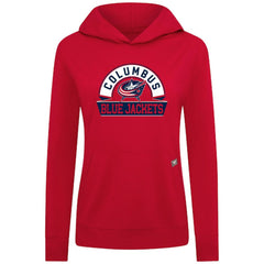 Columbus Blue Jackets Levelwear Women's Relay Banner Arch Pullover Hoodie - Red | NHL Lifestyle