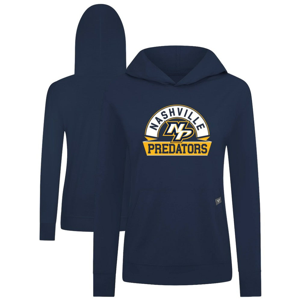 Nashville Predators Levelwear Women's Relay Banner Arch Pullover Hoodie - Navy | NHL discount