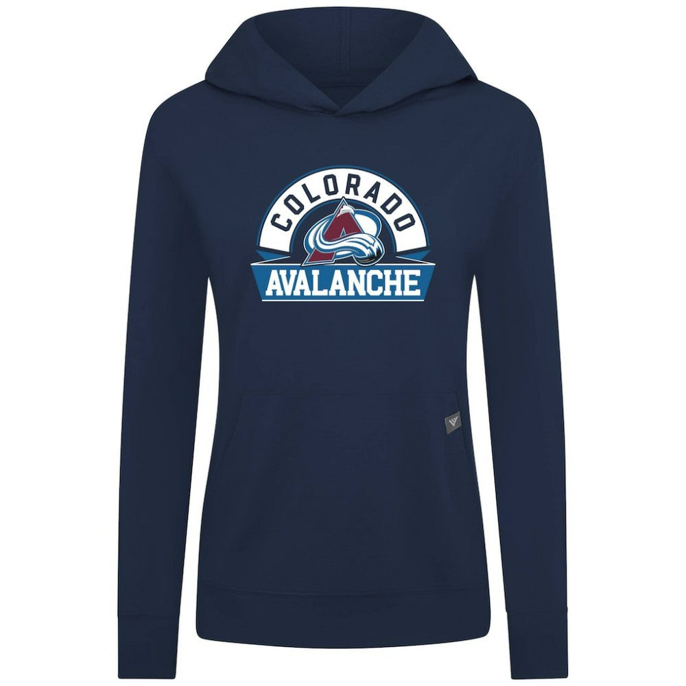 Colorado Avalanche Levelwear Women's Relay Banner Arch Pullover Hoodie - Navy | NHL near me
