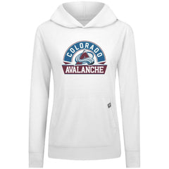 Colorado Avalanche Levelwear Women's Relay Banner Arch Pullover Hoodie - White | NHL Clearance