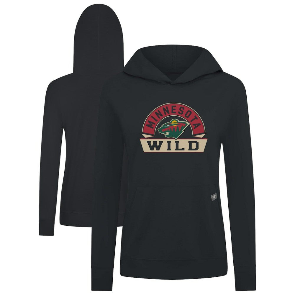 Minnesota Wild Levelwear Women's Relay Banner Arch Pullover Hoodie - Black | NHL sale