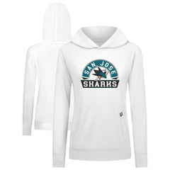 San Jose Sharks Levelwear Women's Relay Banner Arch Pullover Hoodie - White | NHL Lifestyle