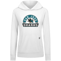 San Jose Sharks Levelwear Women's Relay Banner Arch Pullover Hoodie - White | NHL Lifestyle
