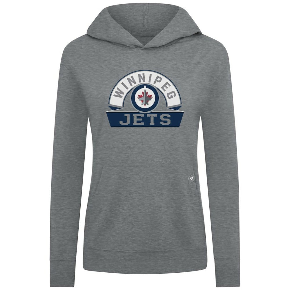 Winnipeg Jets Levelwear Women's Relay Banner Arch Pullover Hoodie - Gray | NHL discount
