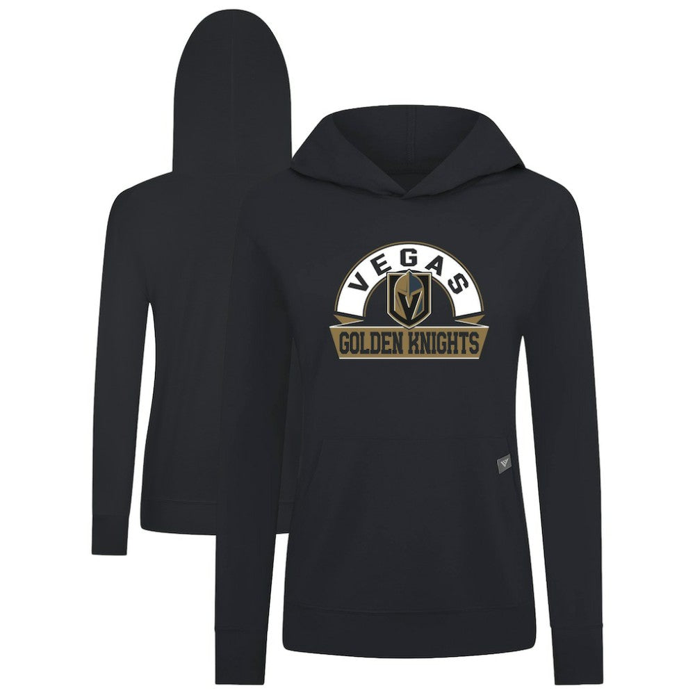 Vegas Golden Knights Levelwear Women's Relay Banner Arch Pullover Hoodie - Black | NHL on sale