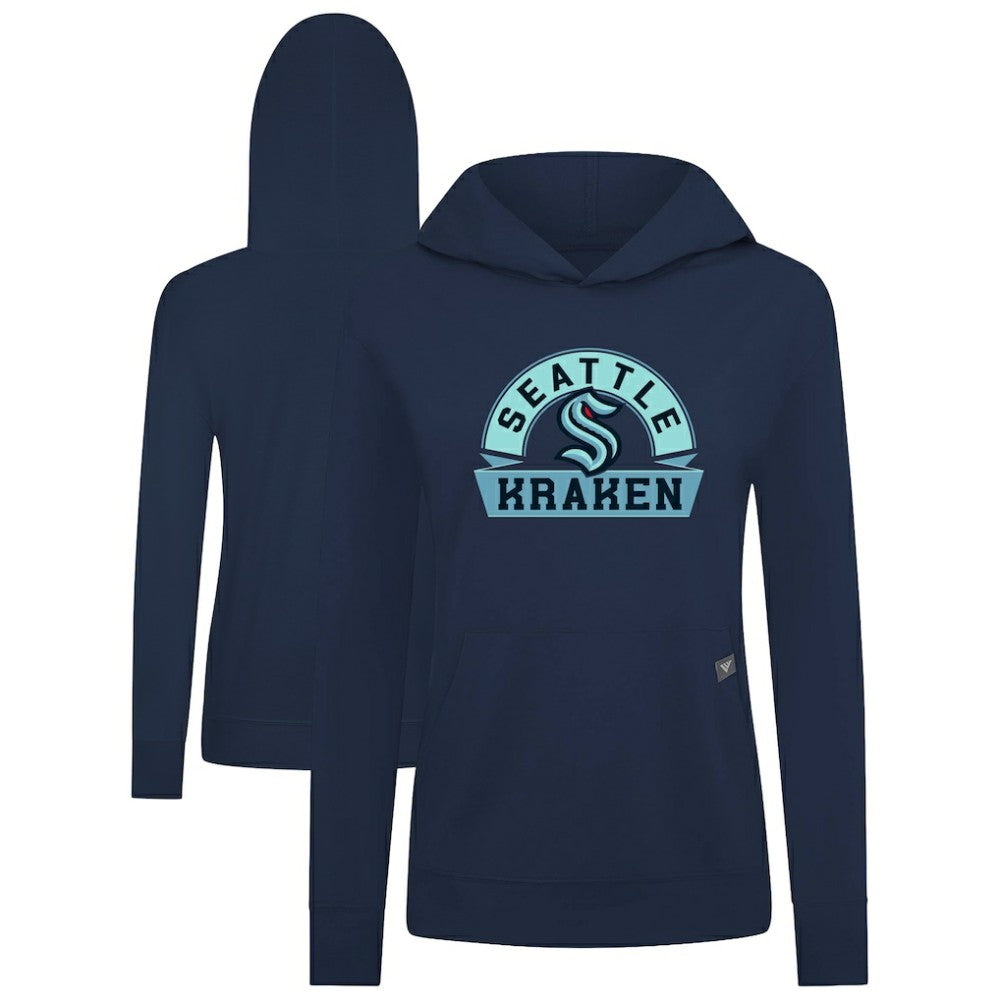 Seattle Kraken Levelwear Women's Relay Banner Arch Pullover Hoodie - Deep Sea Blue | NHL discount