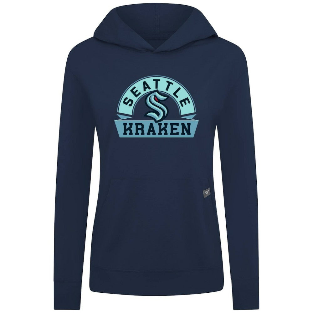 Seattle Kraken Levelwear Women's Relay Banner Arch Pullover Hoodie - Deep Sea Blue | NHL discount