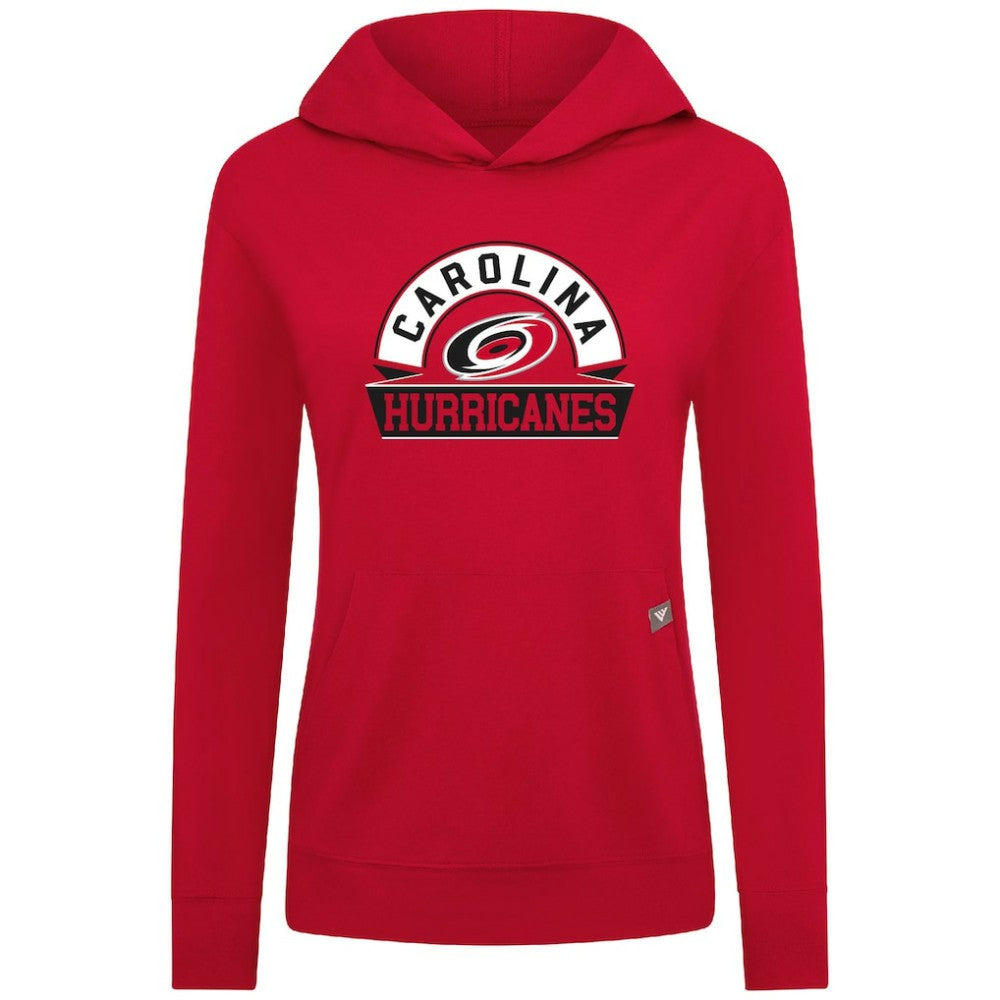 Carolina Hurricanes Levelwear Women's Relay Banner Arch Pullover Hoodie - Red | NHL near me