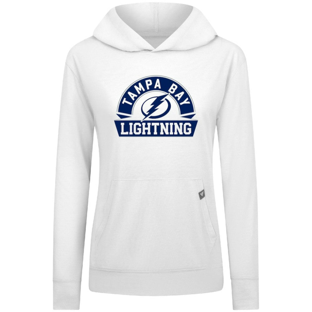 Tampa Bay Lightning Levelwear Women's Relay Banner Arch Pullover Hoodie - White | NHL online