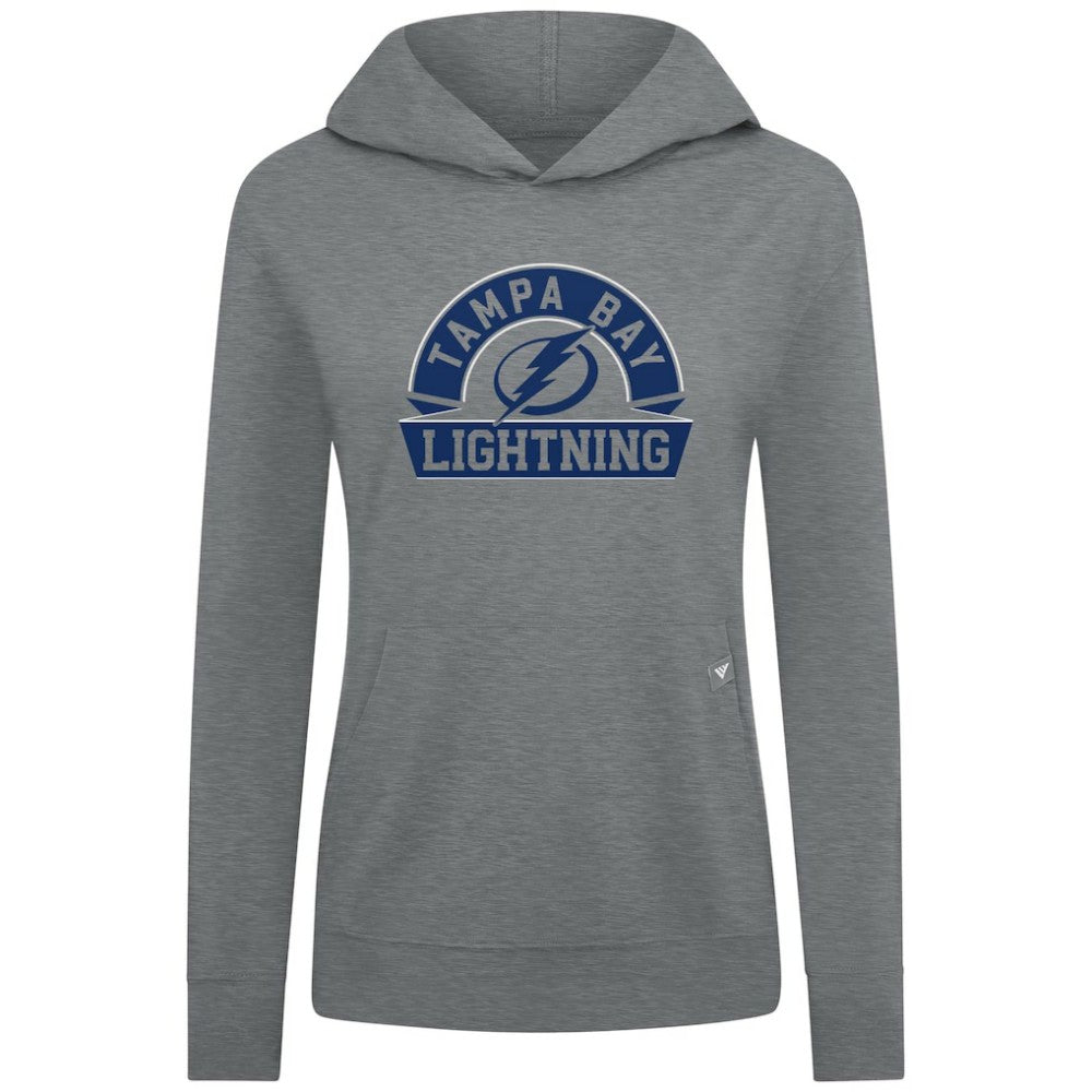 Tampa Bay Lightning Levelwear Women's Relay Banner Arch Pullover Hoodie - Gray | NHL on sale