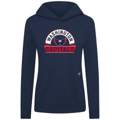 Washington Capitals Levelwear Women's Relay Banner Arch Pullover Hoodie - Navy | NHL Lifestyle