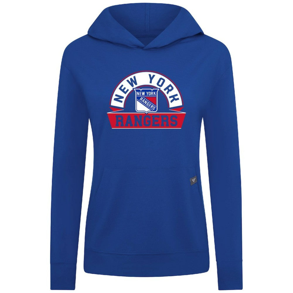 New York Rangers Levelwear Women's Relay Banner Arch Pullover Hoodie - Royal | NHL discount