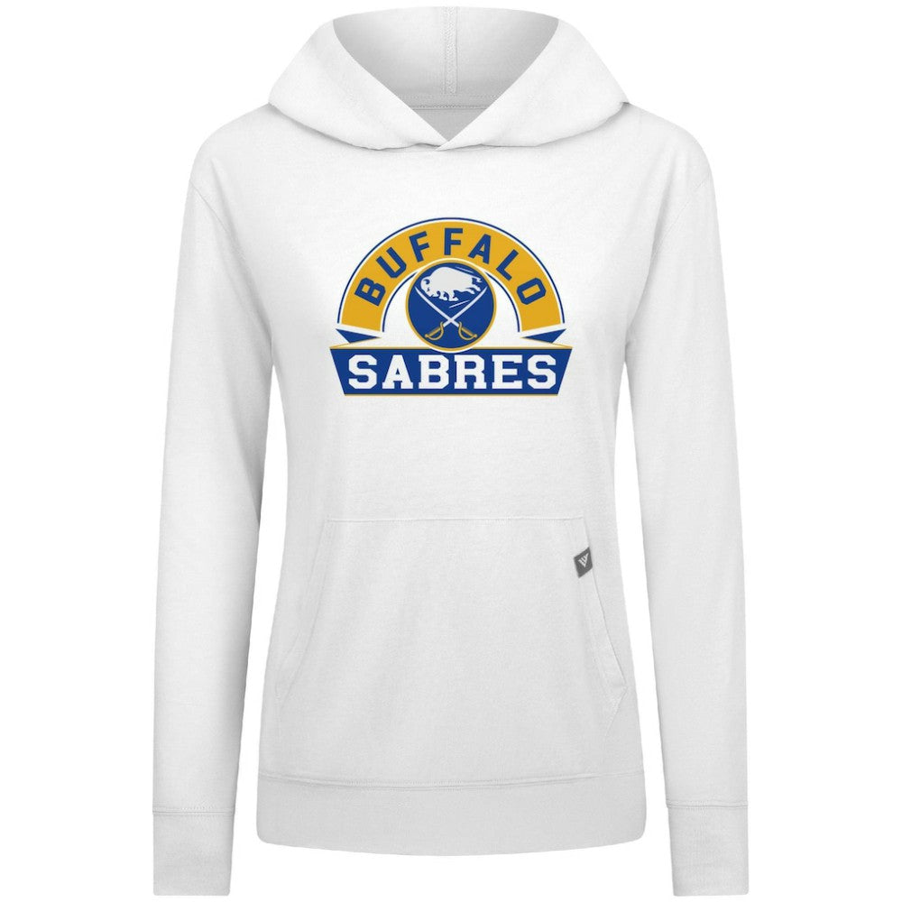 Buffalo Sabres Levelwear Women's Relay Banner Arch Pullover Hoodie - White | NHL near me