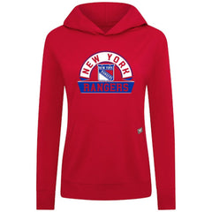 New York Rangers Levelwear Women's Relay Banner Arch Pullover Hoodie - Red | NHL on sale