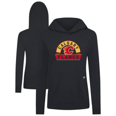 Calgary Flames Levelwear Women's Relay Banner Arch Pullover Hoodie - Black | NHL online
