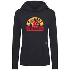 Calgary Flames Levelwear Women's Relay Banner Arch Pullover Hoodie - Black | NHL online