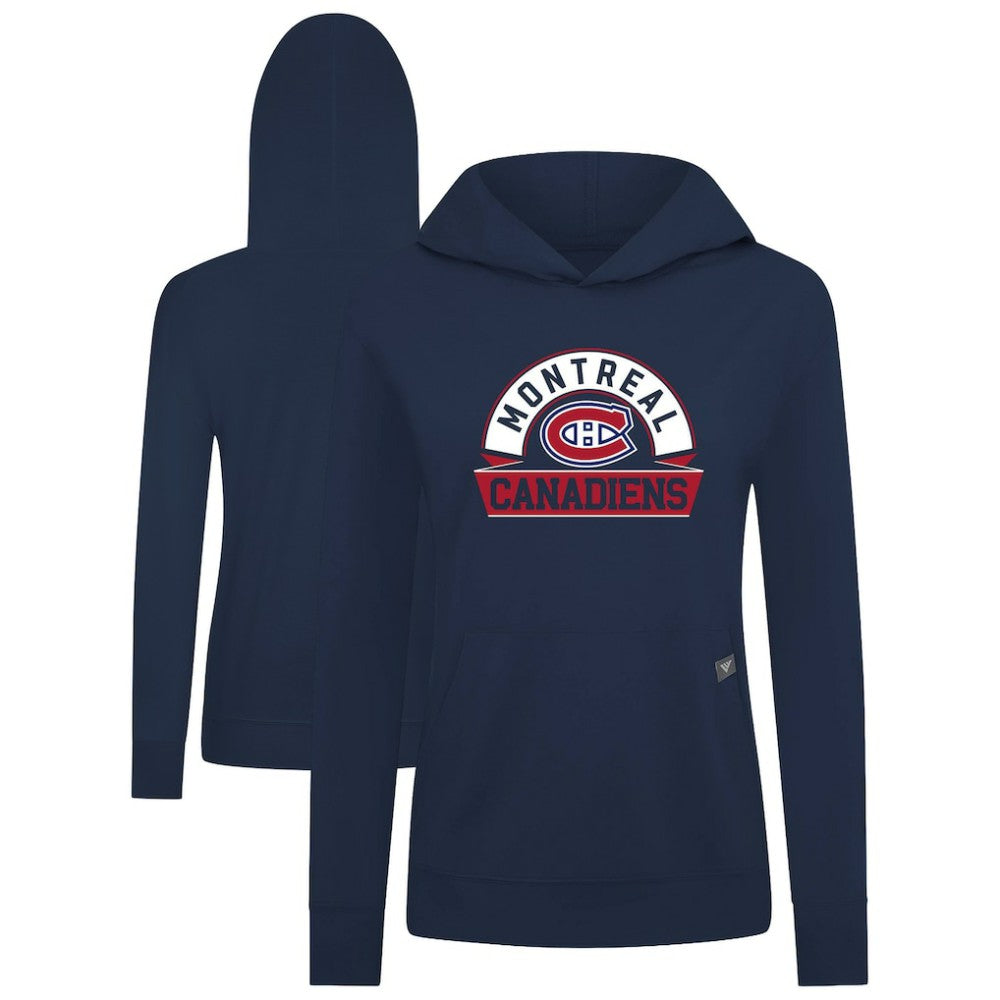 Montreal Canadiens Levelwear Women's Relay Banner Arch Pullover Hoodie - Navy | NHL sale