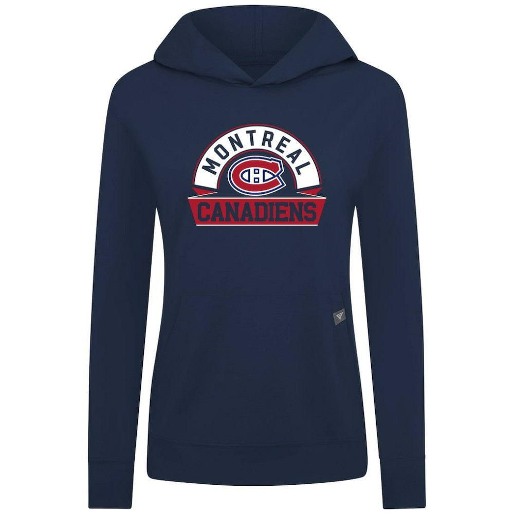 Montreal Canadiens Levelwear Women's Relay Banner Arch Pullover Hoodie - Navy | NHL sale