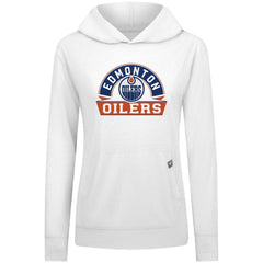 Edmonton Oilers Levelwear Women's Relay Banner Arch Pullover Hoodie - White | NHL online